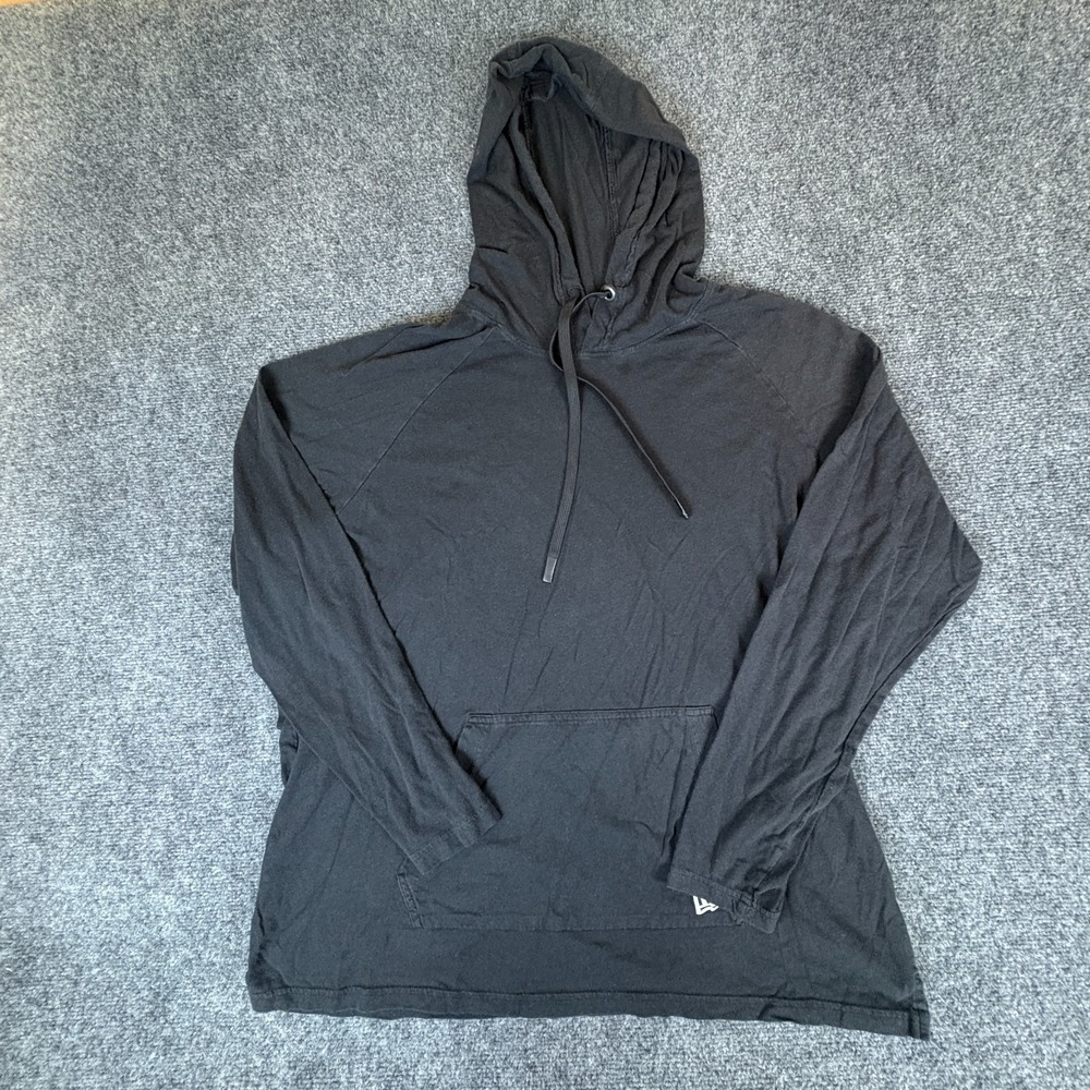 New Era Hoodie Mens 2XL Black Cotton Raglan Sleeve Moisture Wicking Performance‎